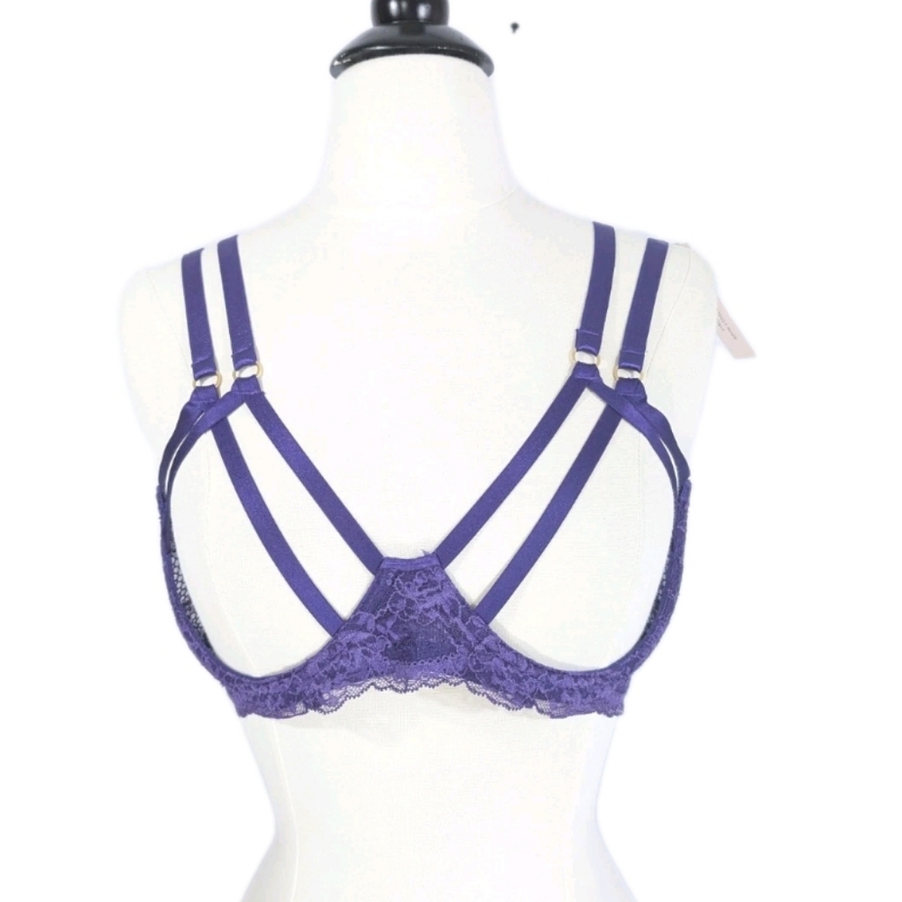 Victoria's Secret Very Sexy Open Cup Bra XL Women Underwire Strappy Cage VS